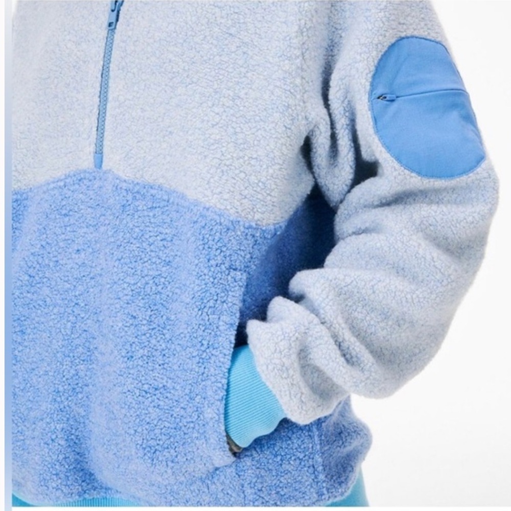 Outdoor Voices MegaFleece 1/2 Zip Pullover Hoodie Dusty Blue Size Medium Womens - Picture 9 of 9